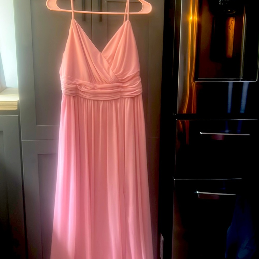 Light pink bridesmaid dress from David’s bridal size 10